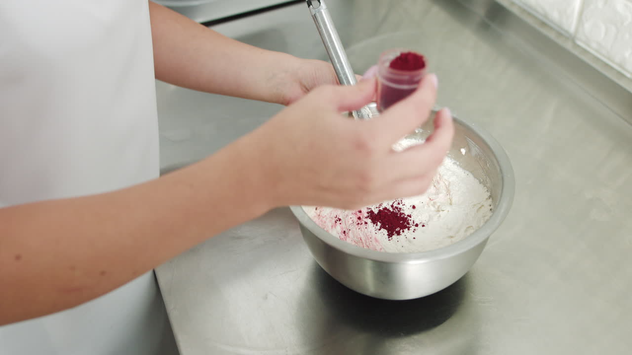 Woman Mixing Ingredients in a Bowl