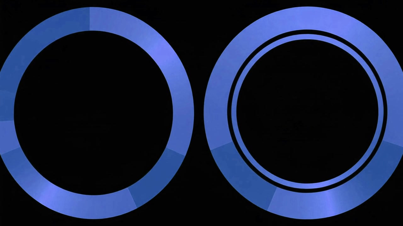 Abstract Animation of Pulsing Blue Concentric Circles on Black Background