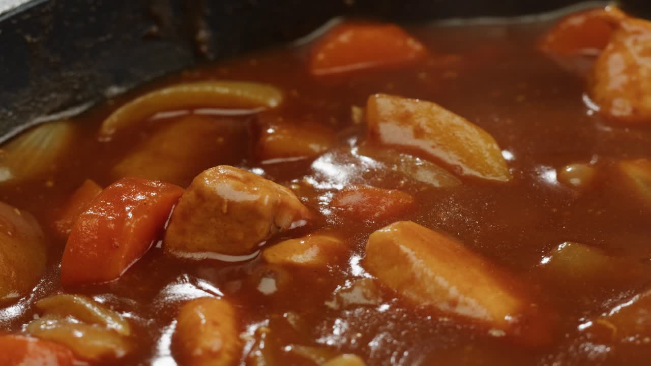 Japanese curry rice with fry pork Tonkatsu, Katsu Kare, Japanese breaded cooking dinner in restaurant, close up macro of asian food