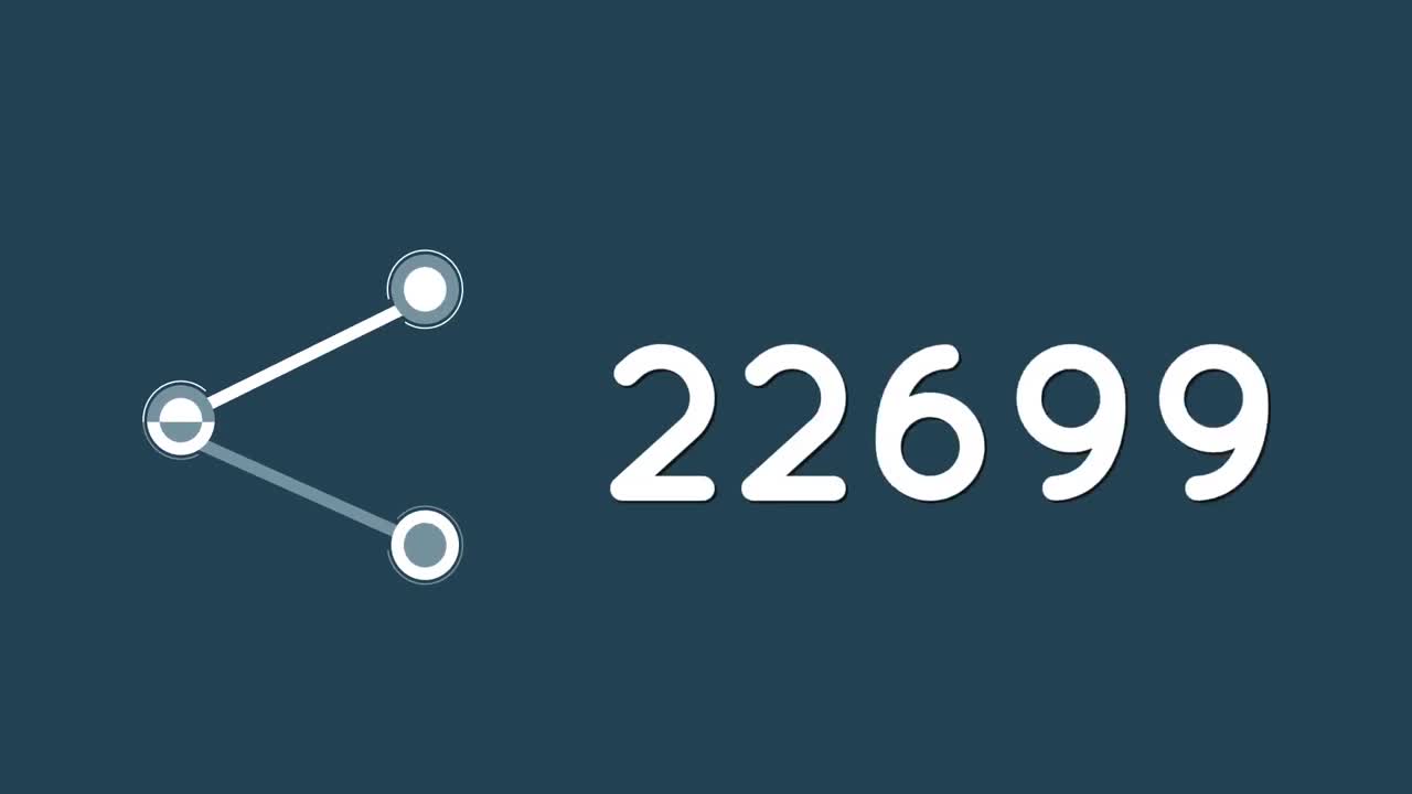 animación del icono de intercambio con números que crecen en fondo azul