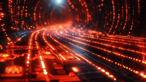 futuristic digital technology tunnel