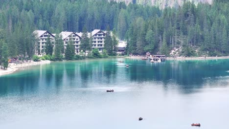 Manor-rooftop-lake-Pragser-Wildsee-Italy-drone-view