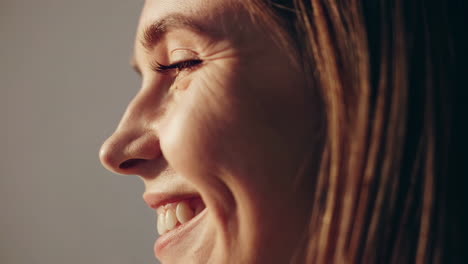 woman smiling profile portrait