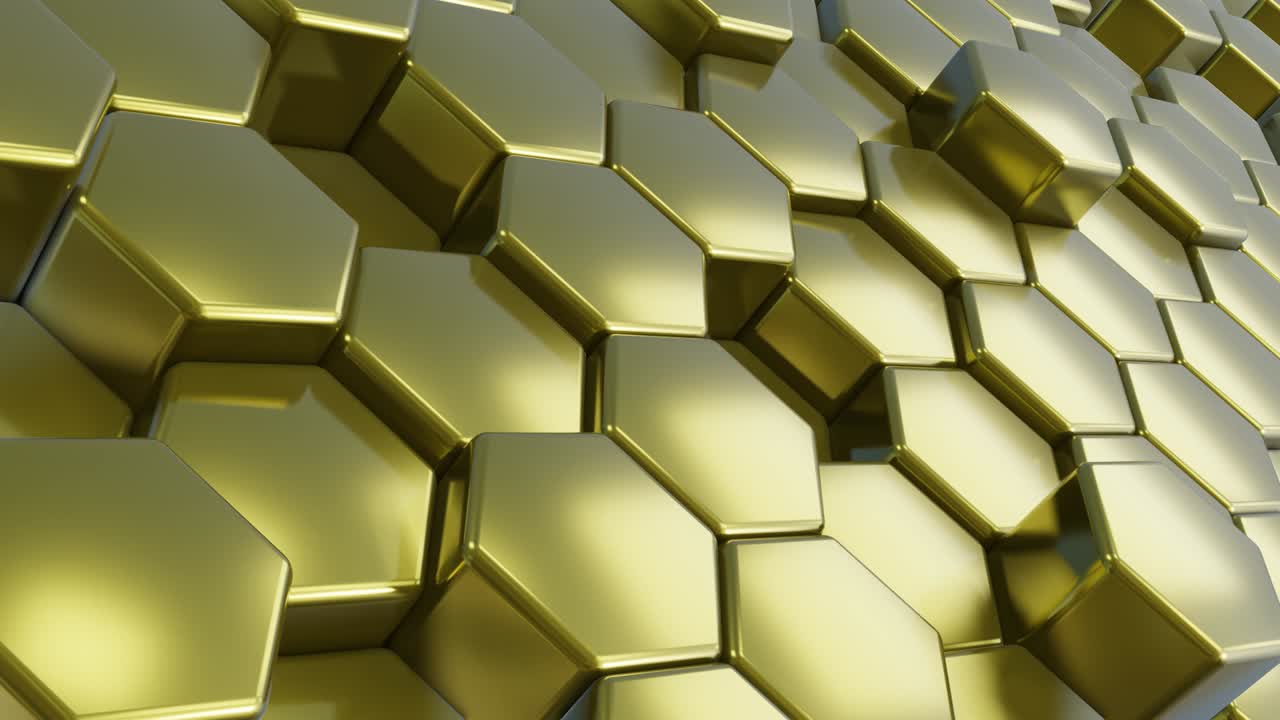 абстрактные золотые футуристические шестиугольники 3d рисунок поверхности