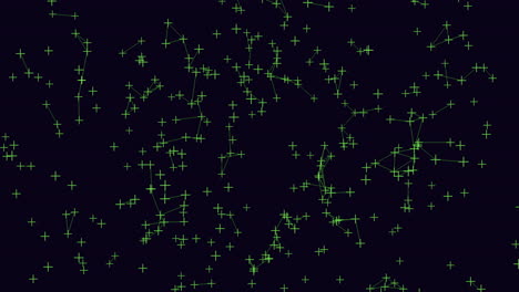 Glowing constellation green stars illuminate a black background