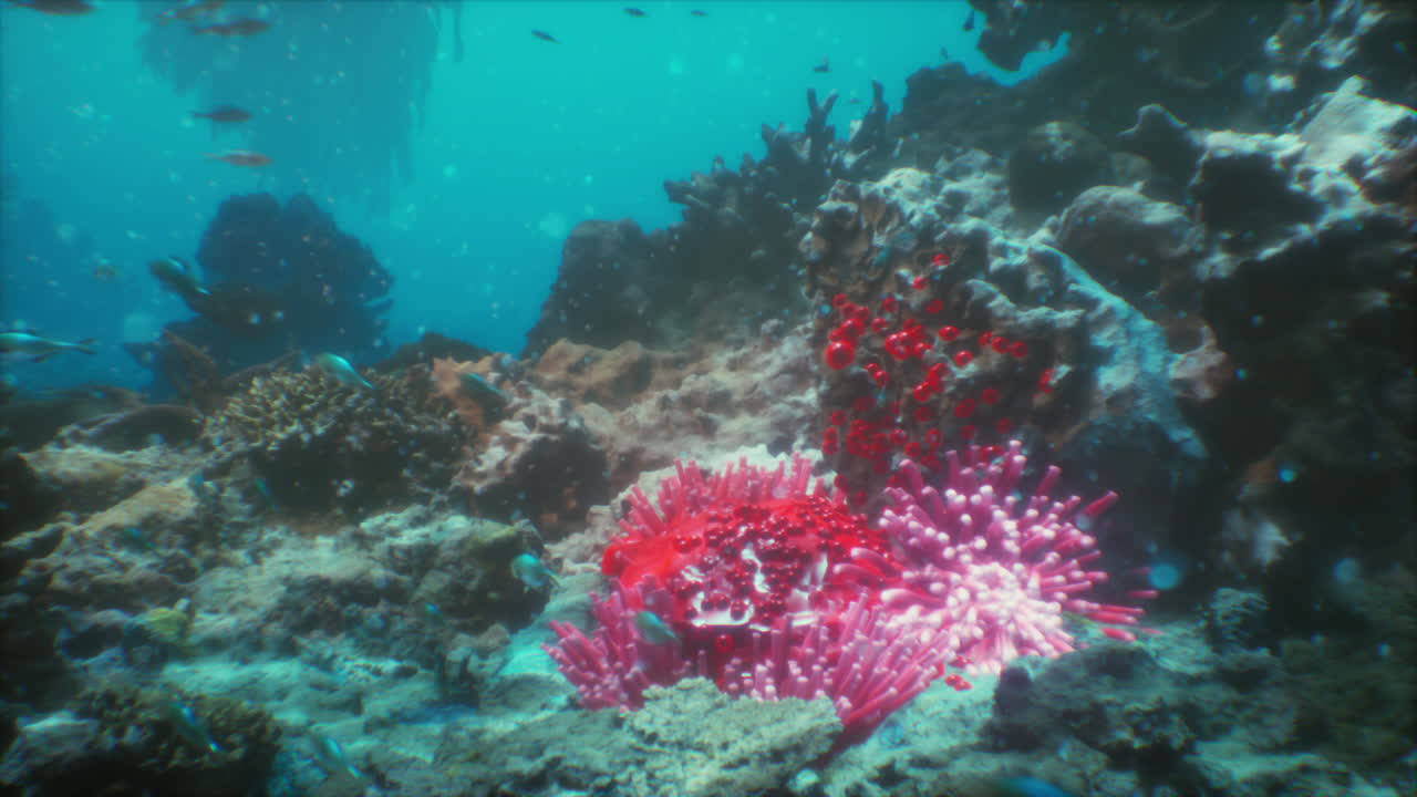 hermosa escena de arrecife de coral submarino