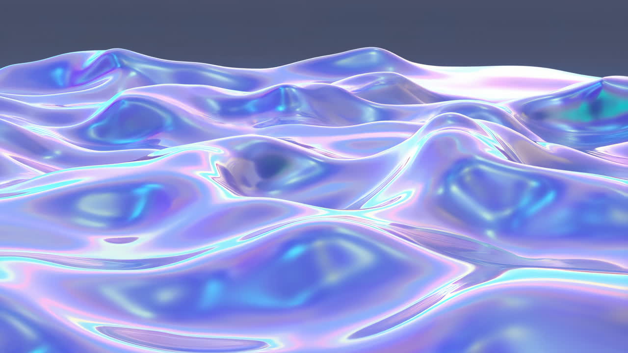 Iridescent Holographic Wavy Abstract Background