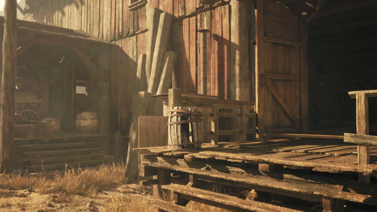 exterior de viejo granero de madera