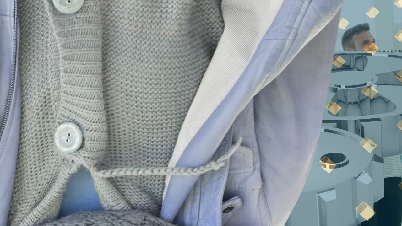 animación de la ropa sobre el hombre caucásico