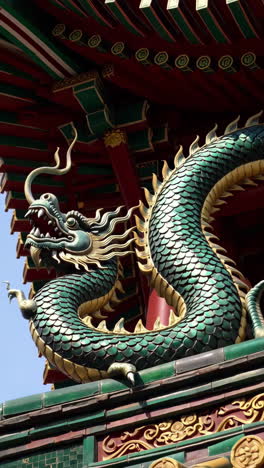 dragon sculpture on a chinese temple roof