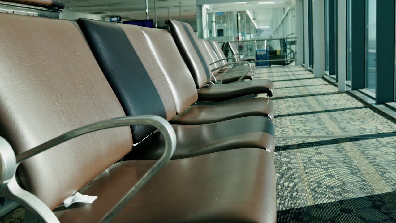 Empty Seats in an Airport Waiting Area