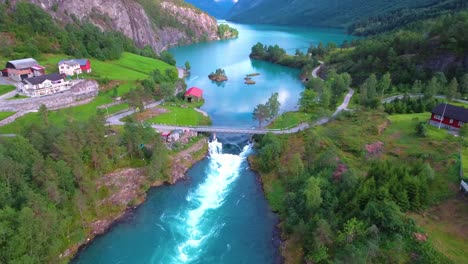 lovatnet lake beautiful nature norway.