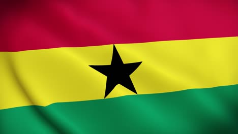 4k national animated sign of ghana, animated ghana flag, ghana flag waving, the national flag of ghana animated.