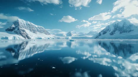 antarctic ice landscape reflection