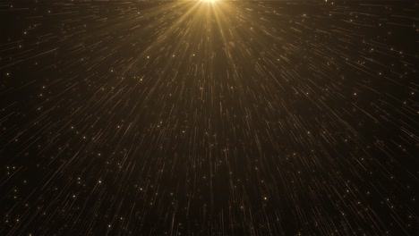 golden light rays and sparkling particles abstract background