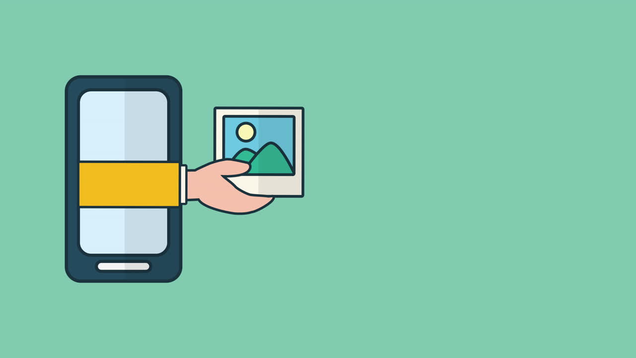 dispositivo de teléfono inteligente con mano y imagen