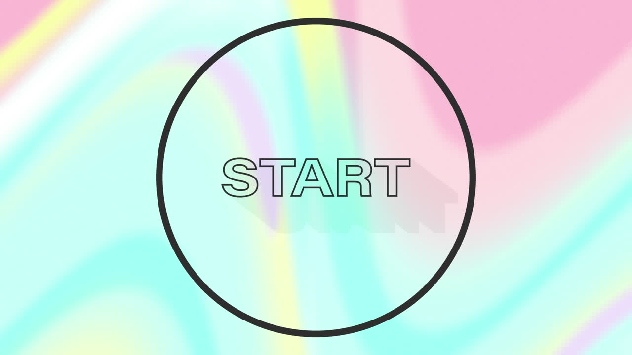 Animation of start text over shapes