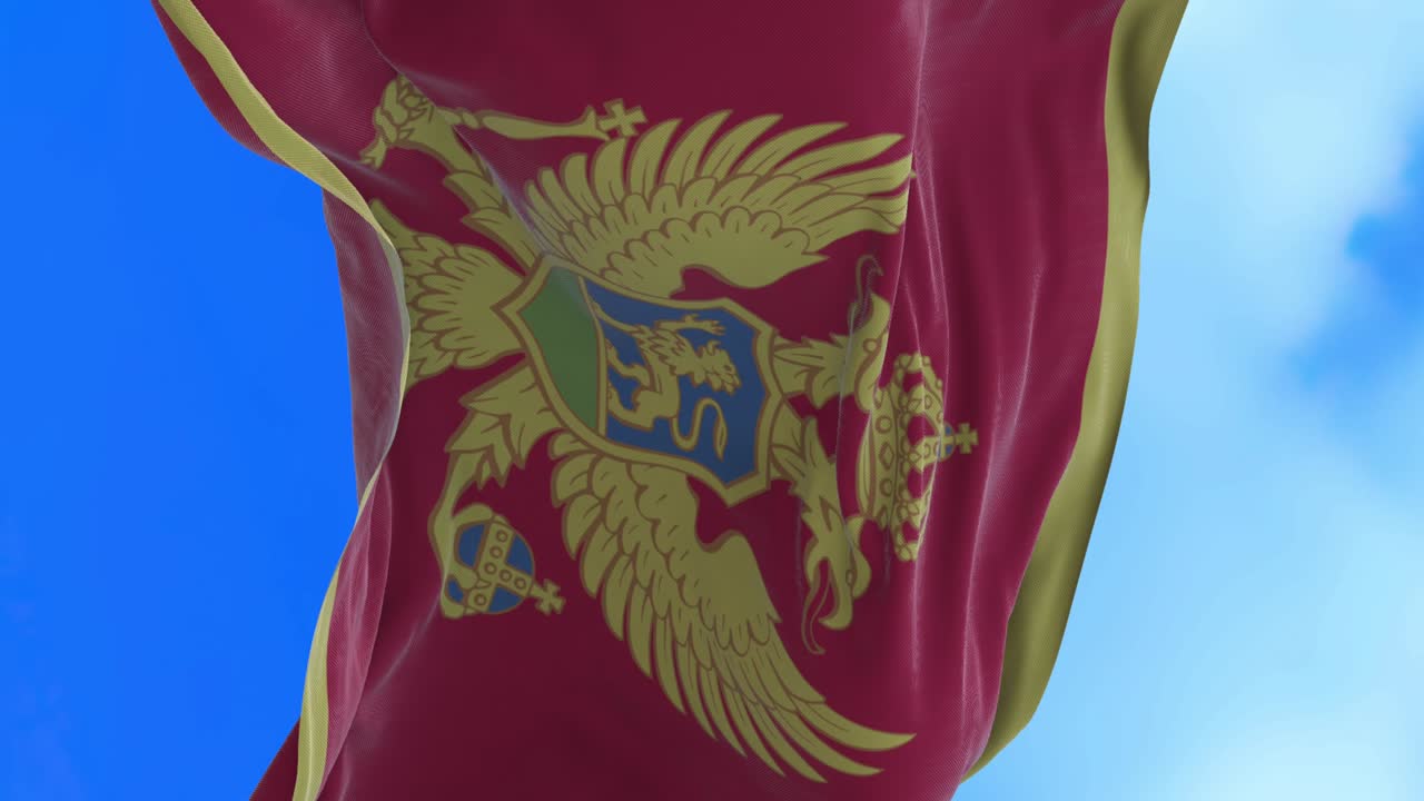 el bucle sin costuras de la bandera de montenegro.