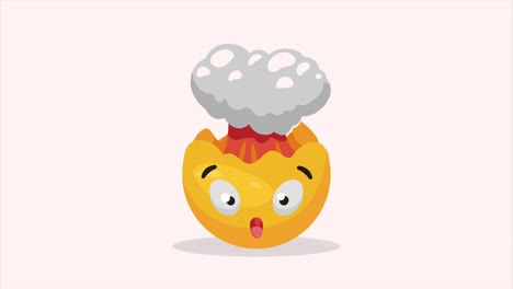 exploding emoji character social animation