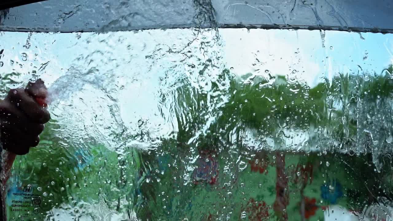 낮에 호스 청소 자동차 앞 거울을 가진 사람