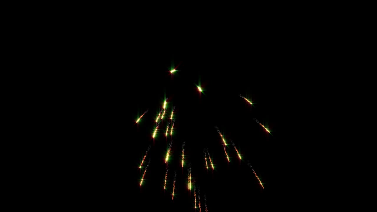 imágenes de bucle de fuegos artificiales con luces brillantes y estrellas, enciende una explosión en un fondo negro