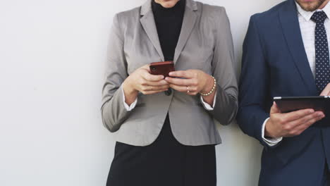 Phone,-tablet-and-coffee-with-business-hands