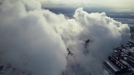 industrial plant emissions in winter