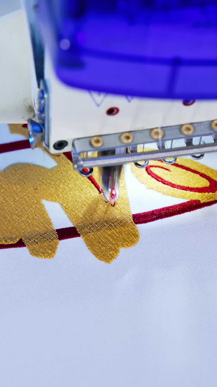 Automatic embroidery machine in factory