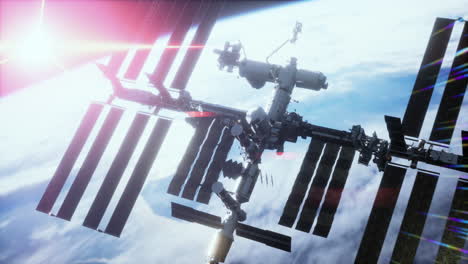estación espacial internacional en el espacio ultraterrestre sobre la órbita del planeta tierra