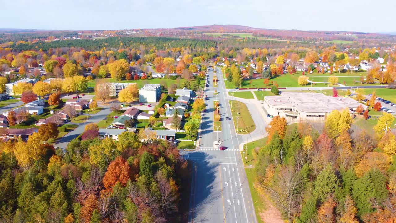 Canada suburban city autumn fall season landscape nature around houses