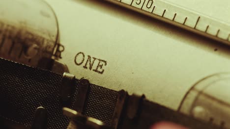 typing chapter one as writing novel with typewriter