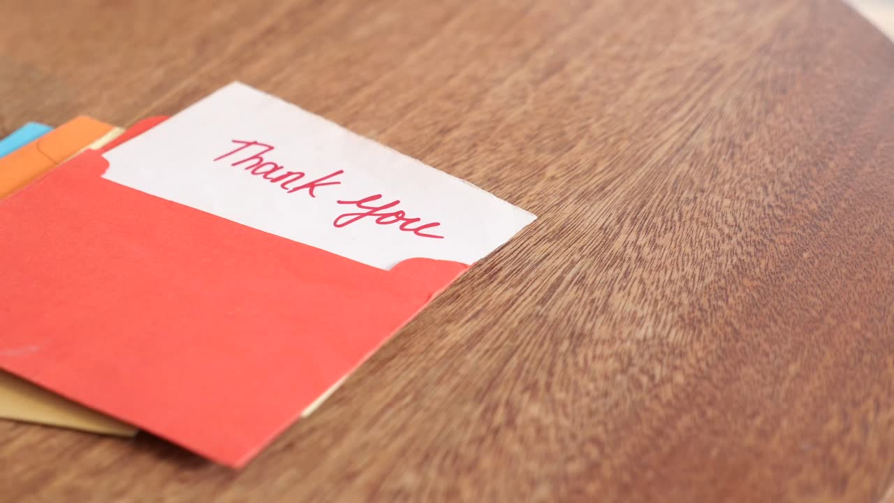 Thank You Cards on a Wooden Table