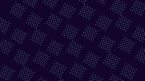 Neon-rainbow-squares-pattern-in-rows-from-led-dots-on-black-gradient