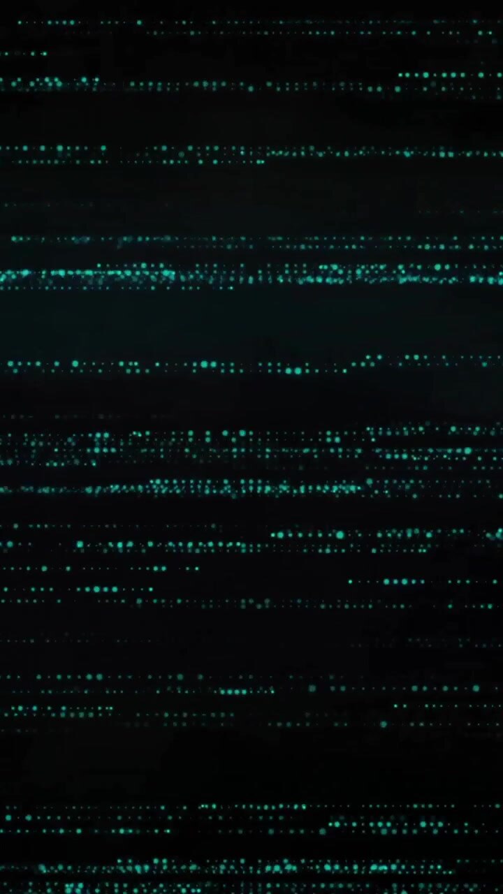 Animation von Licht und horizontalen blauen und weißen Interferenzlinien auf schwarzem Hintergrund
