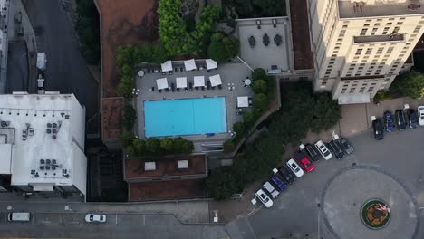 aerial view of modern luxury apartments with swimming pools, buckhead, georgia, usa