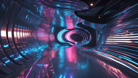 vibrant neon lit abstract tunnel