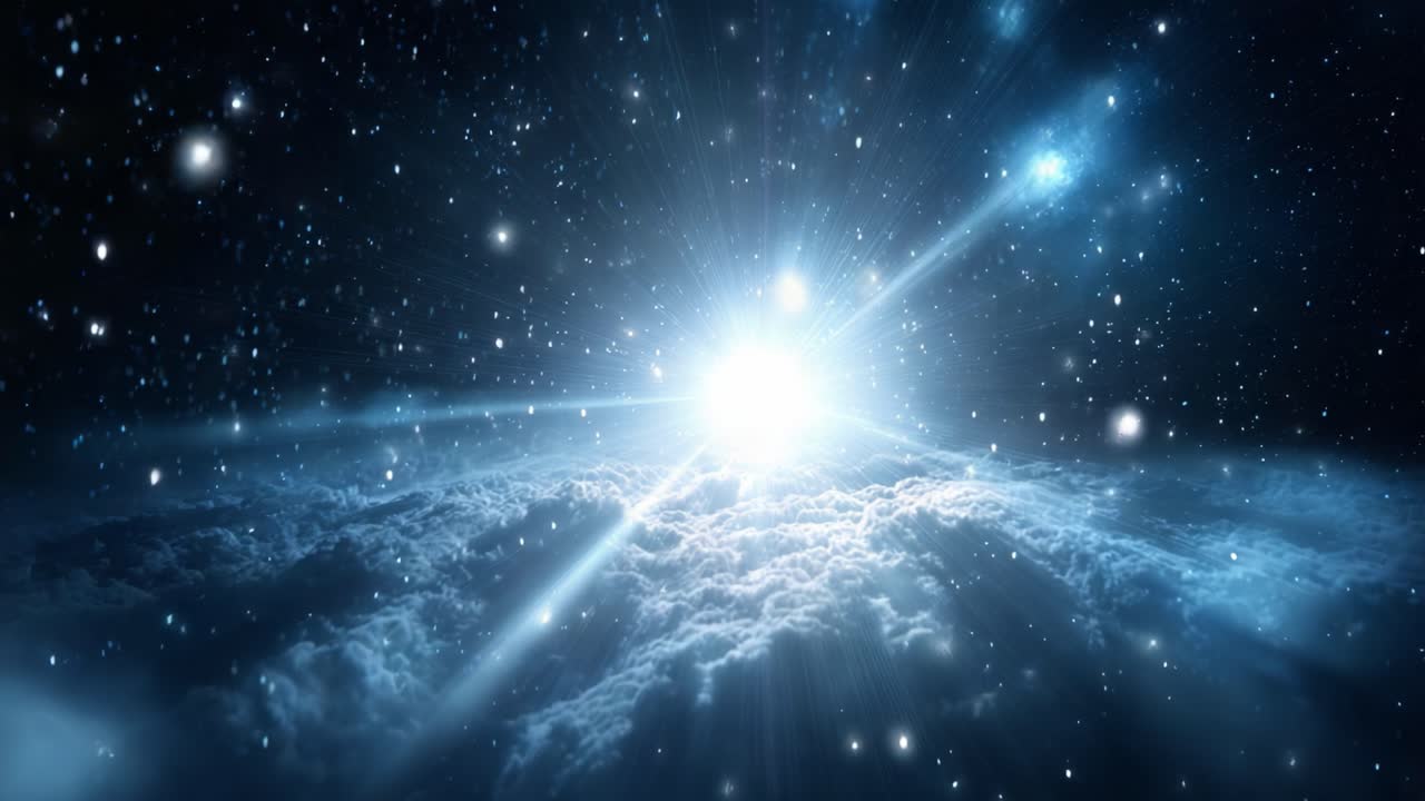 A Stunning Visual of Cosmic Wonder Featuring Brilliant Starlight Piercing Through the Celestial Clouds with a Glorious Display of the Universe's Majestic Beauty