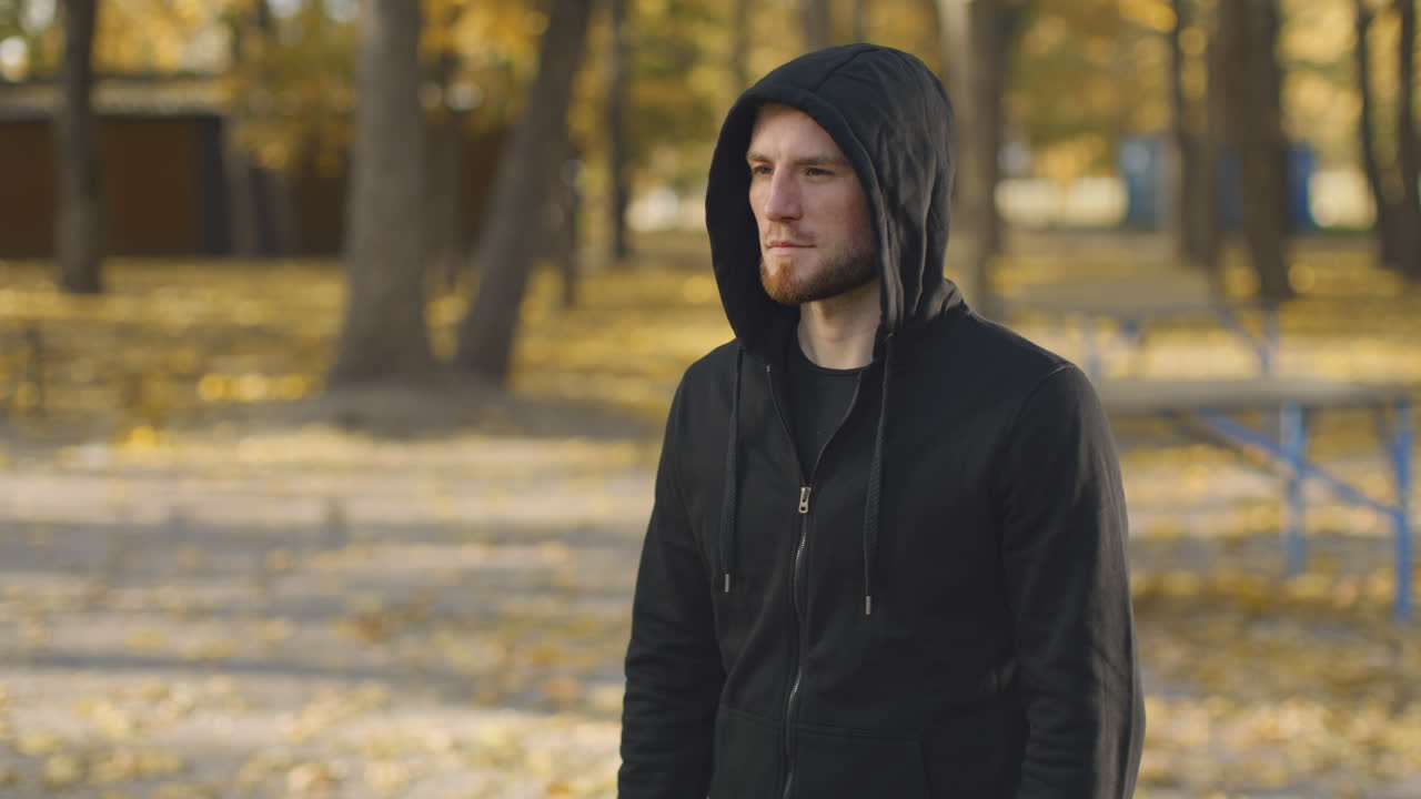 Man in a park in autumn