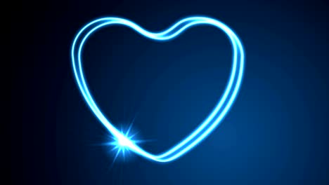 glowing neon retro hearts video animation