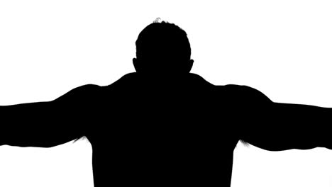 Muscular-silhouette-of-man-flexing-muscles