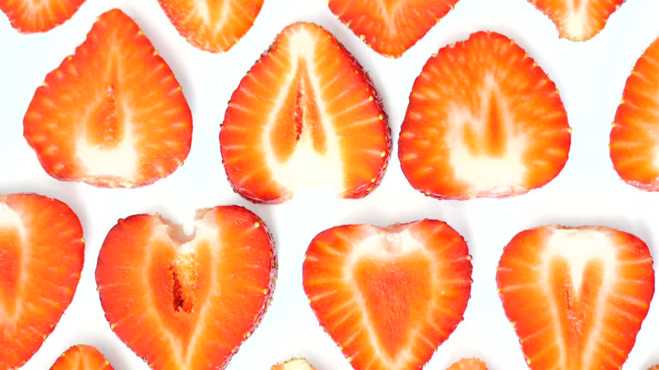 video de diseño de movimiento de fondo de fresa. textura de color de movimiento de cerca