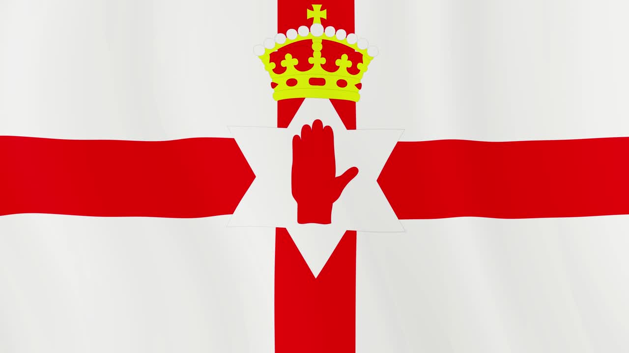 флаг северной ирландии размахивает 3d-анимацией