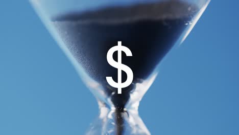 animation of american dollar sign over hourglass