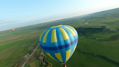 hot air balloon flight over scenic landscape