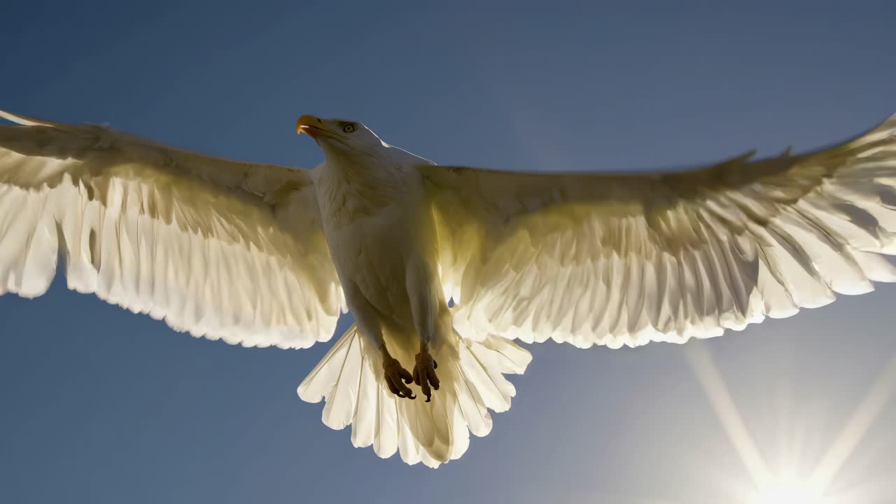 White Bird Soaring in the Sky