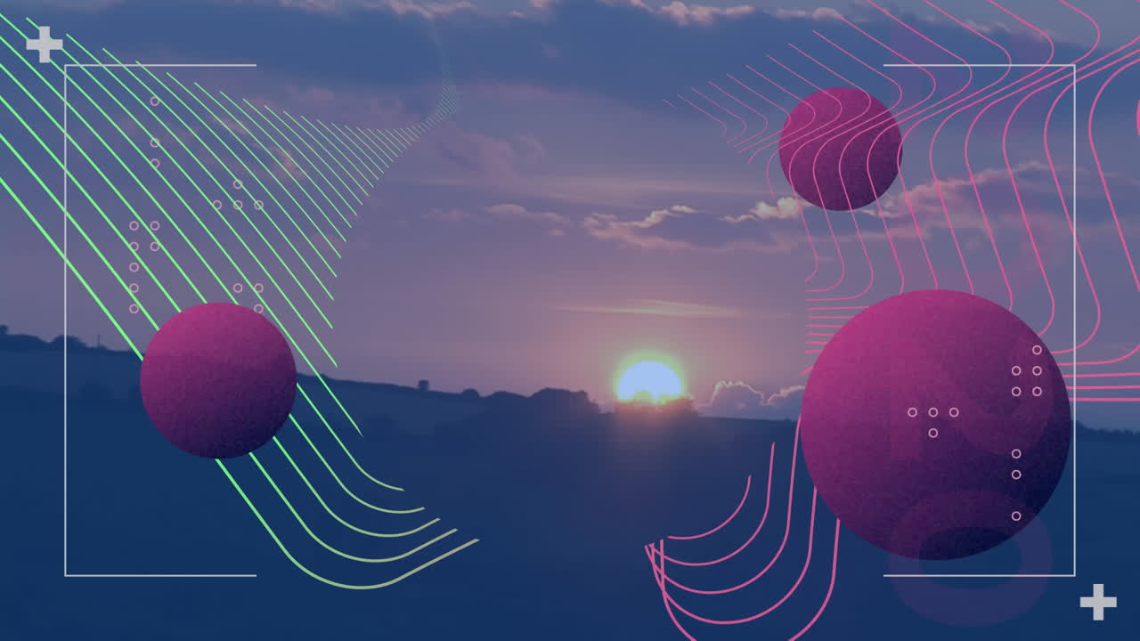 풍경 위의 모양의 애니메이션