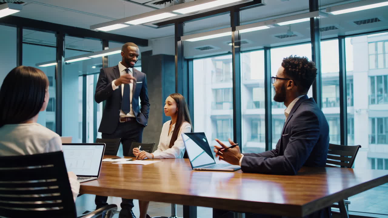 Business Meeting in Modern Office