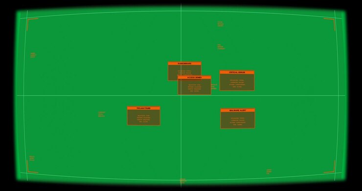 On labels appearing orange UI boxes forming 2x2 grid for monitoring on transparent background