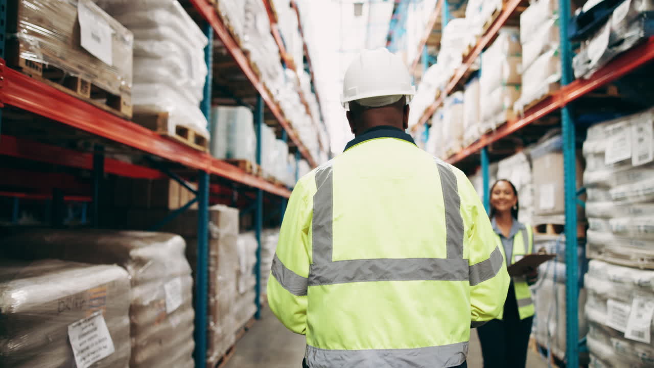 Warehouse workers in a stockroom