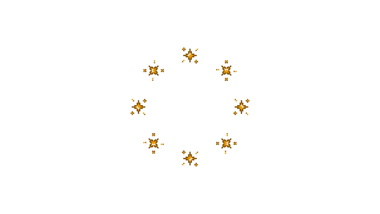Pixel Art Mini Particle Star Spinning Circle Animated Overlay Transparent 30fps (8)